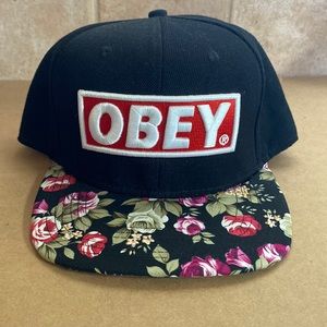 Obey Black Floral Hat